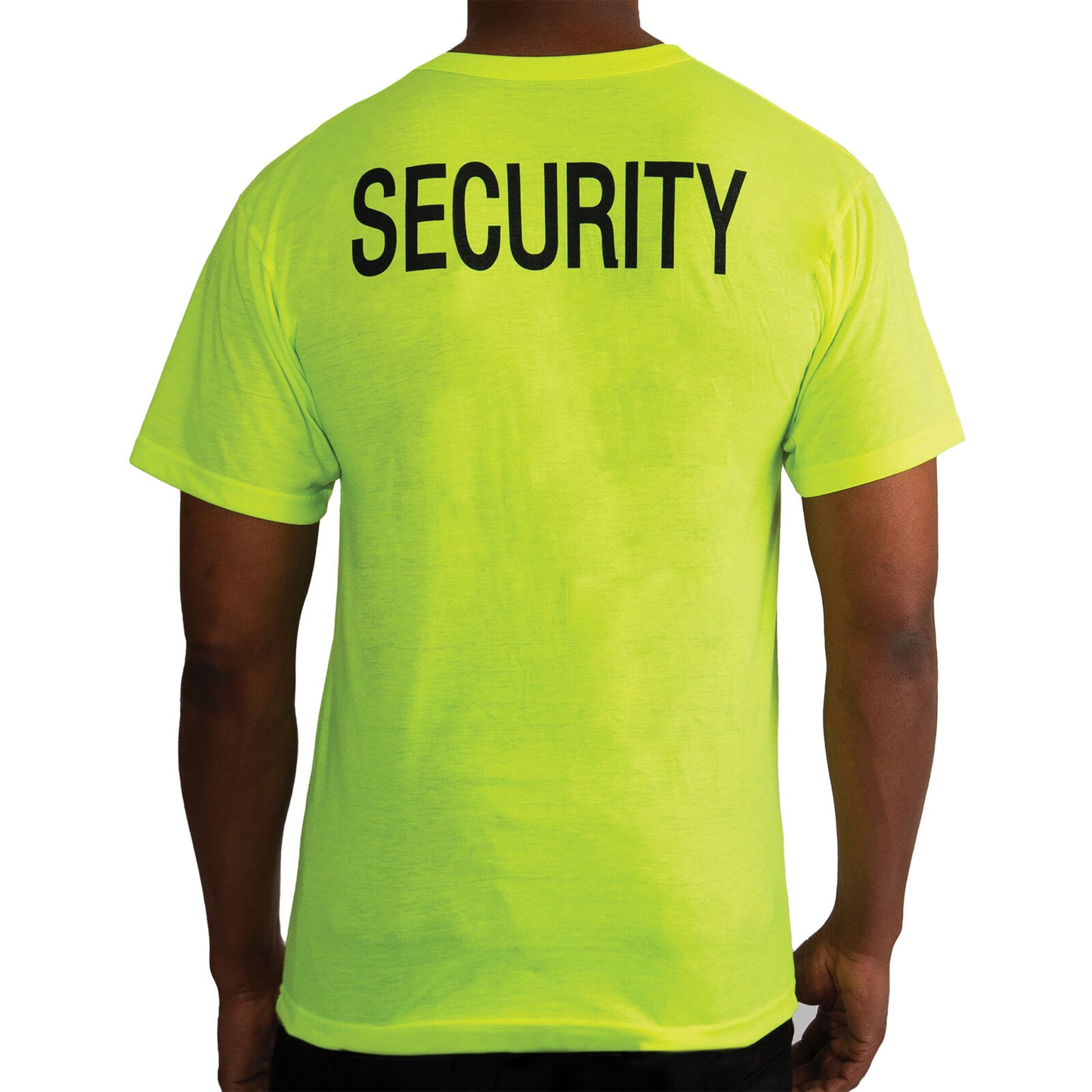 Men's 2-Sided "SECURITY" T-Shirt in Safety Neon Green