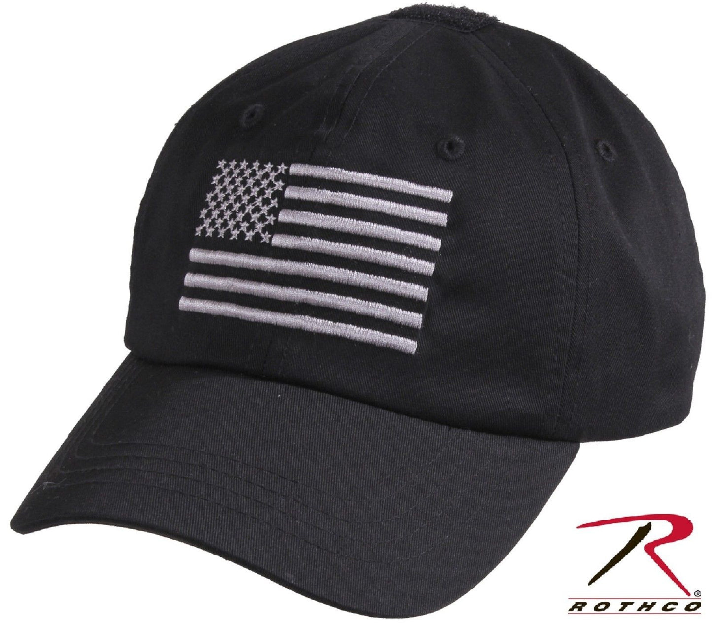Black & Silver USA Flag Tactical Operator Cap - Embroidered American Flag Hat