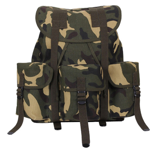 Woodland Camouflage Mini ALICE Pack Backpack 16" Canvas Camo Bag