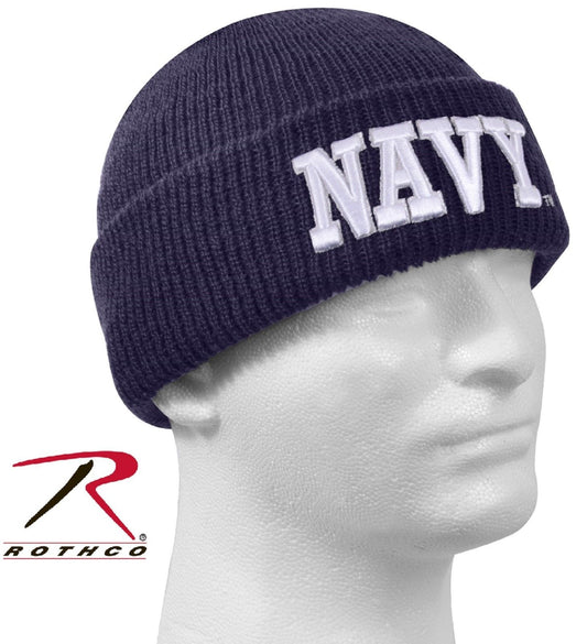 Deluxe Embroidered NAVY Winter Watch Caps - Rothco Cold Weather Ski Hat