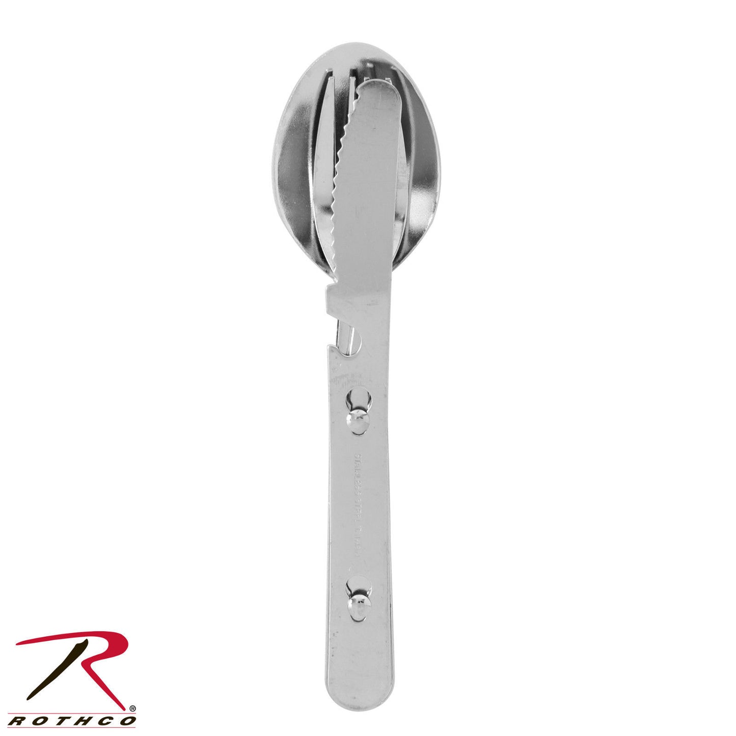 Rothco Chow Kit - 3 Piece Stainless Steel Knife, Fork & Spoon In A Locking Set