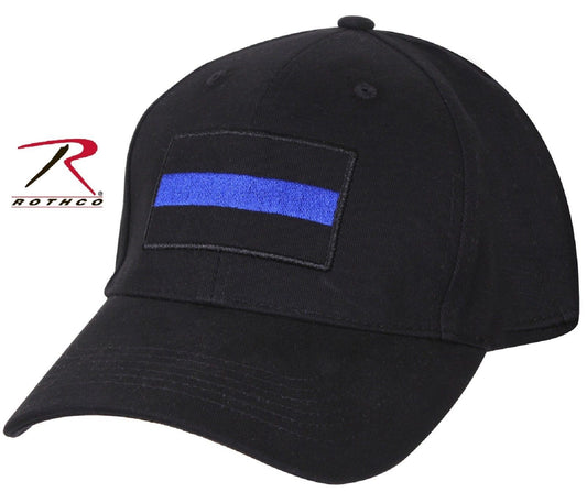 Black Thin Blue Line Adjustable Baseball Cap - Rothco Low Profile Pro Police Hat