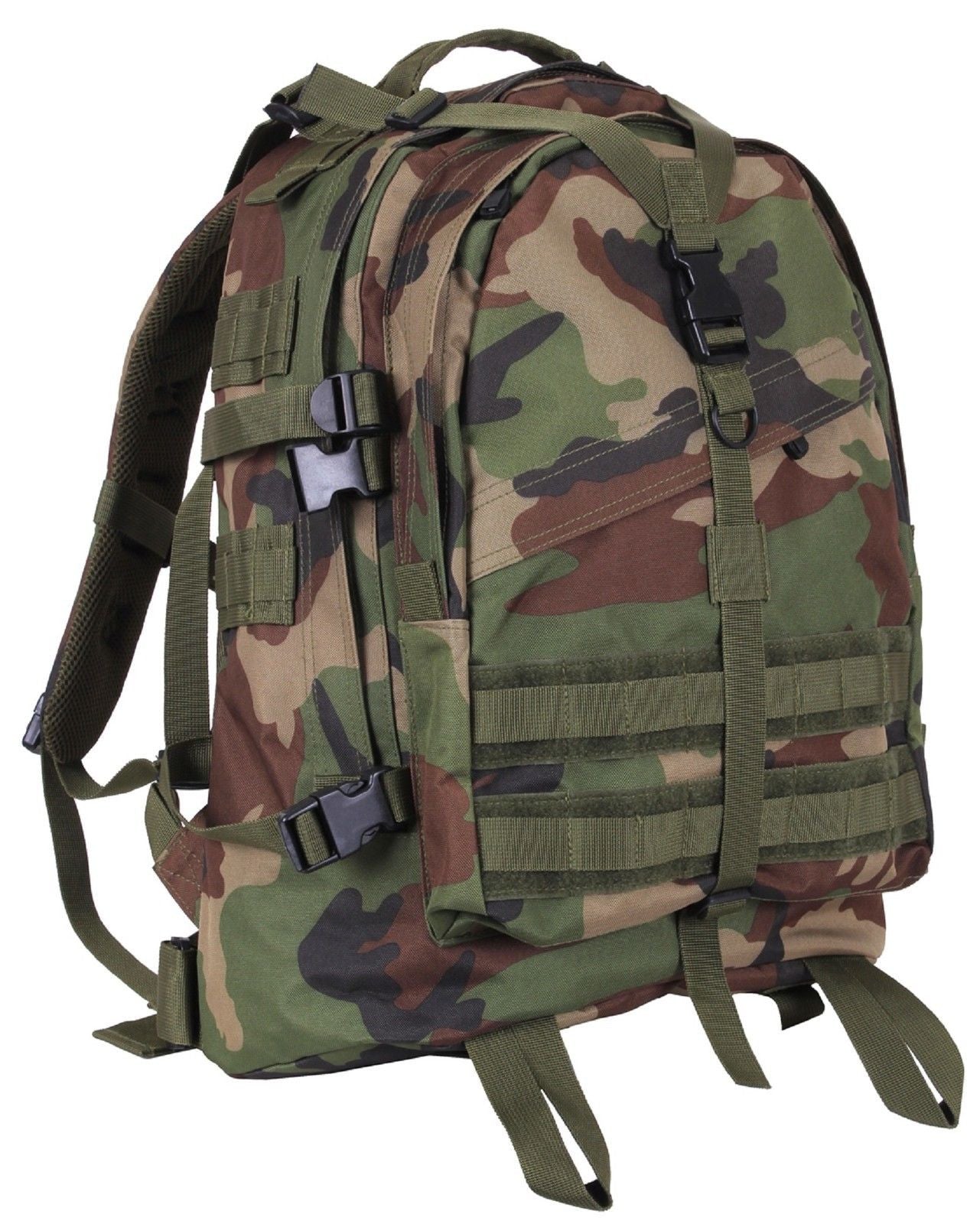 Woodland Camouflage Large Transport Pack Backpack - Camo 19" MOLLE Tactical Bag