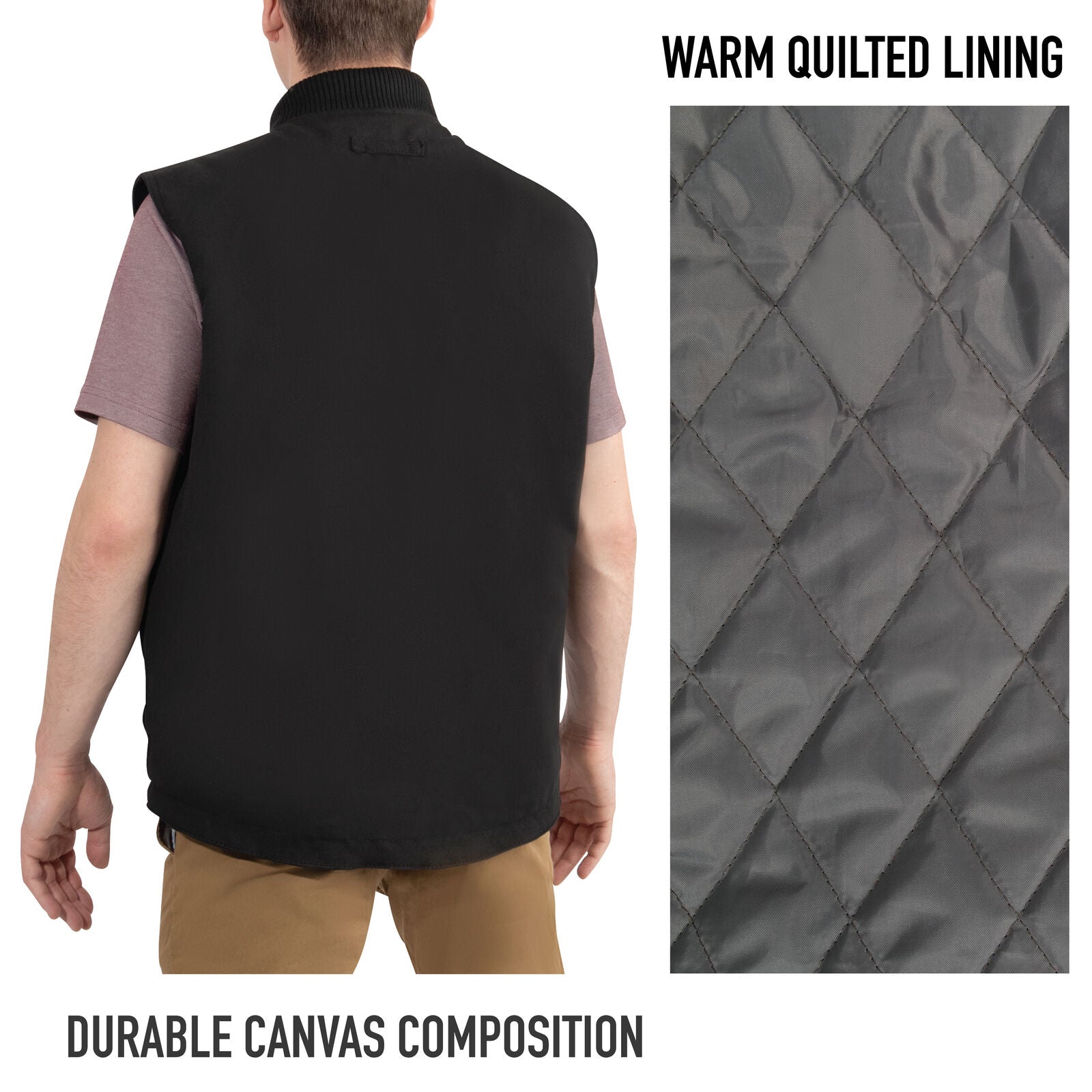 Powder River Outfitters Conceal Carry Cotton Canvas Vest- Black