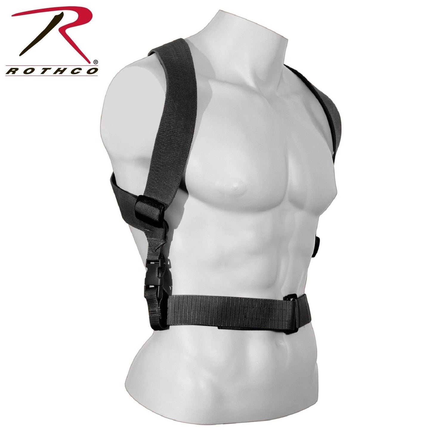 Rothco Black Combat Suspenders - 2" Wide Adjustable X-Back Suspenders