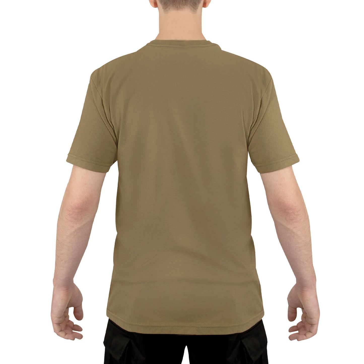 Men's Athletic Fit Solid Color T-Shirt in Brown - Rothco Poly/Cotton Undershirt