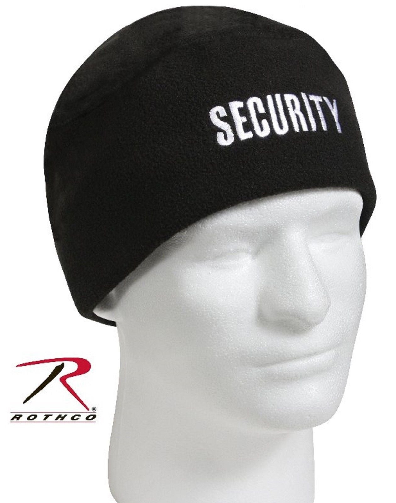 SECURITY Polar Fleece Winter Watch Cap - Black Embroidered SECURITY Ski Hat