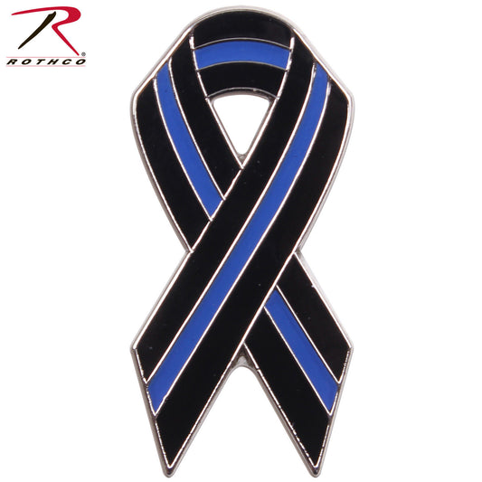 Rothco Thin Blue Line Ribbon Pin - Brass Plated & Carded Police Support Pin