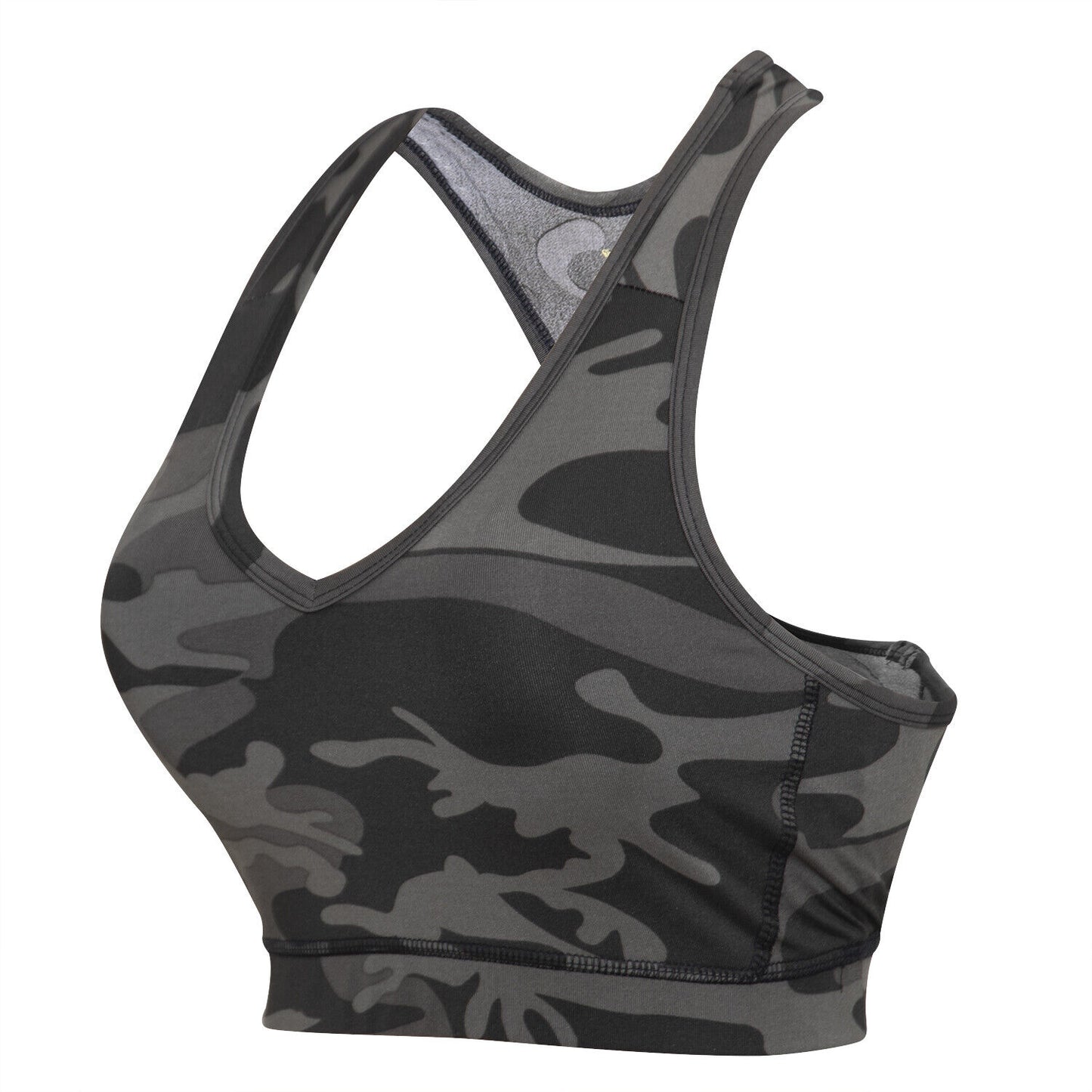 Women's Black Camo Sports Bra - Rothco Ladies Athletic Performance Top