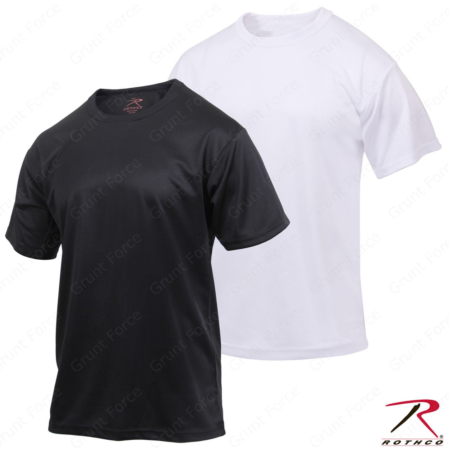 Men's Moisture Wicking T-Shirt Black or White - Rothco Quick Dry Polyester Tee