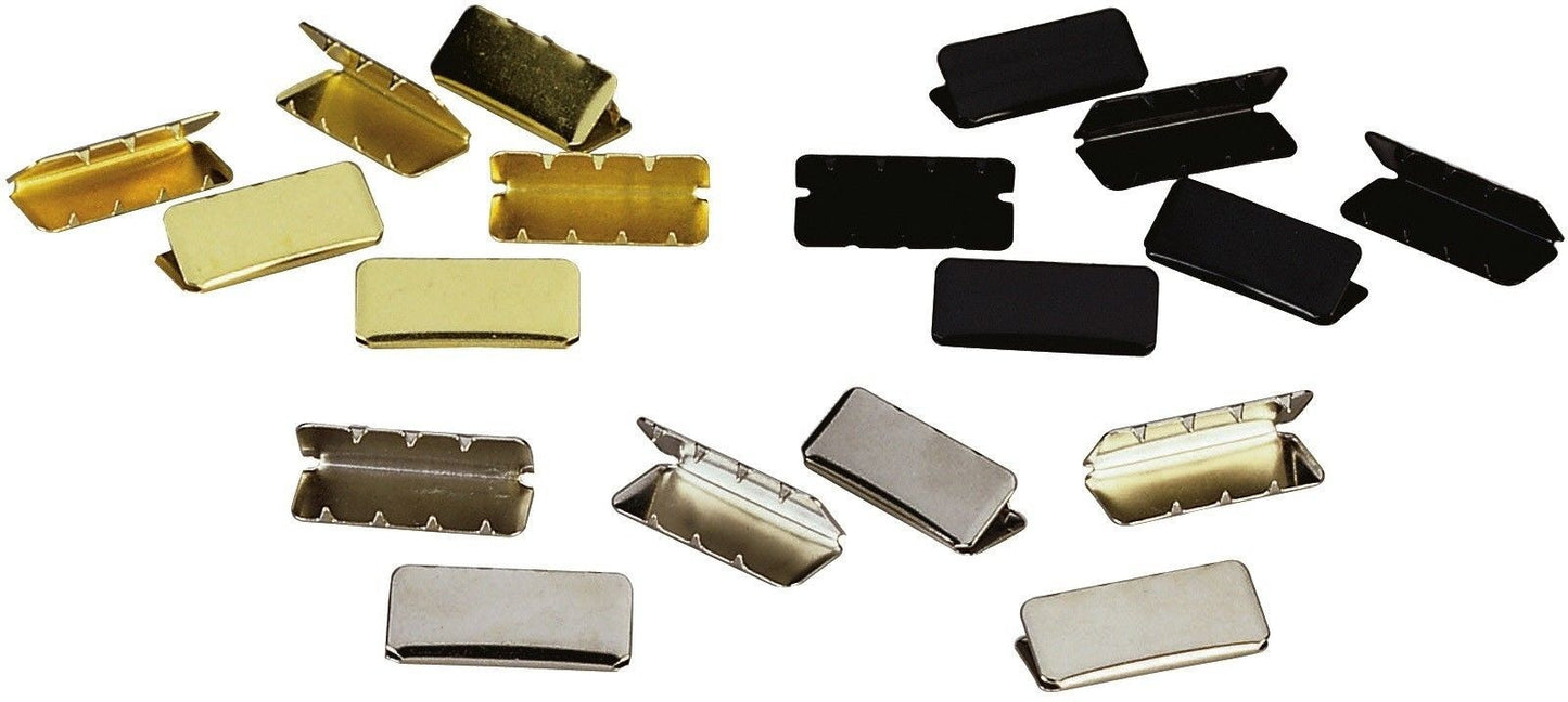 100 Pack GI Type Web Belt Tips - Black Brass or Chrome for 1¼" Belts
