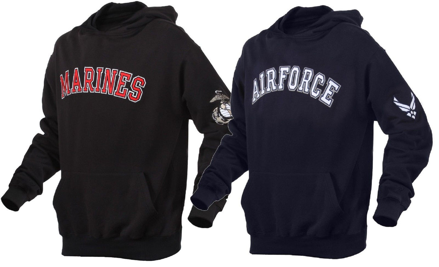 Marines Air Force Embroidered Hoodie Hooded Sweatshirt Sweat Shirt