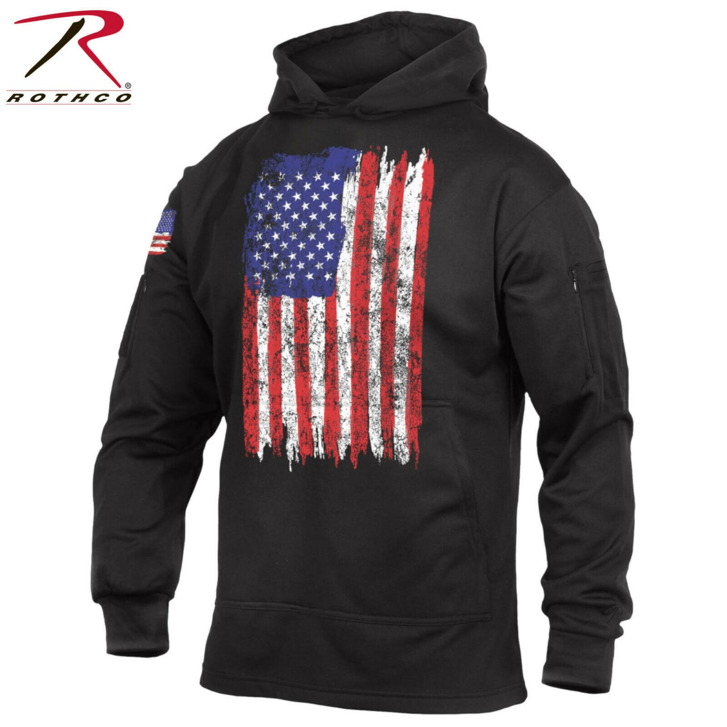 Rothco U.S. Flag Concealed Carry Black Pullover Hoodie