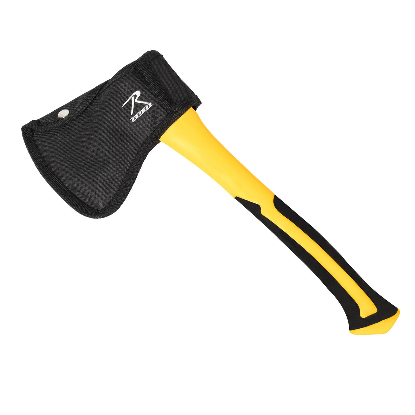 Black and Yellow Deluxe Heavy Duty Camp Compact Axe Hatchet with Sheath