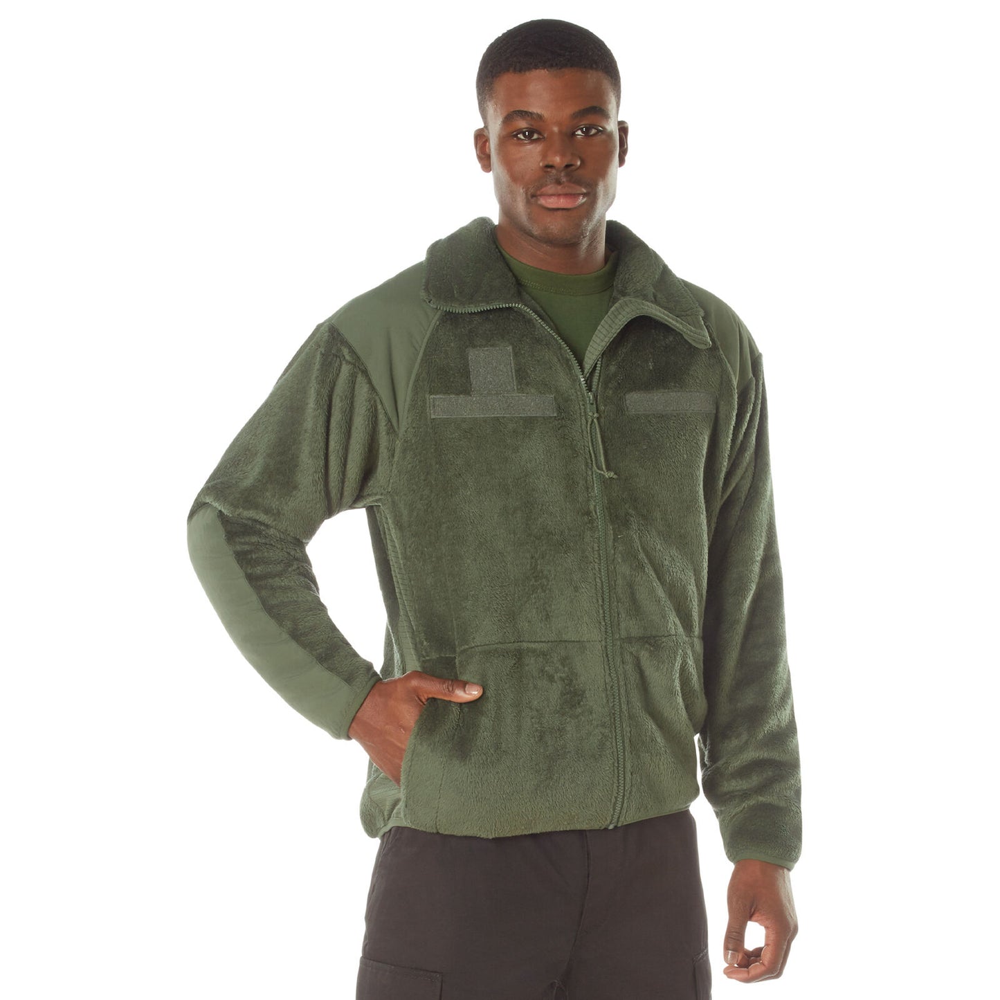 Men's Olive Drab Mid-Weight Fleece Jacket Rothco E.C.W.C.S. Gen III Fleece