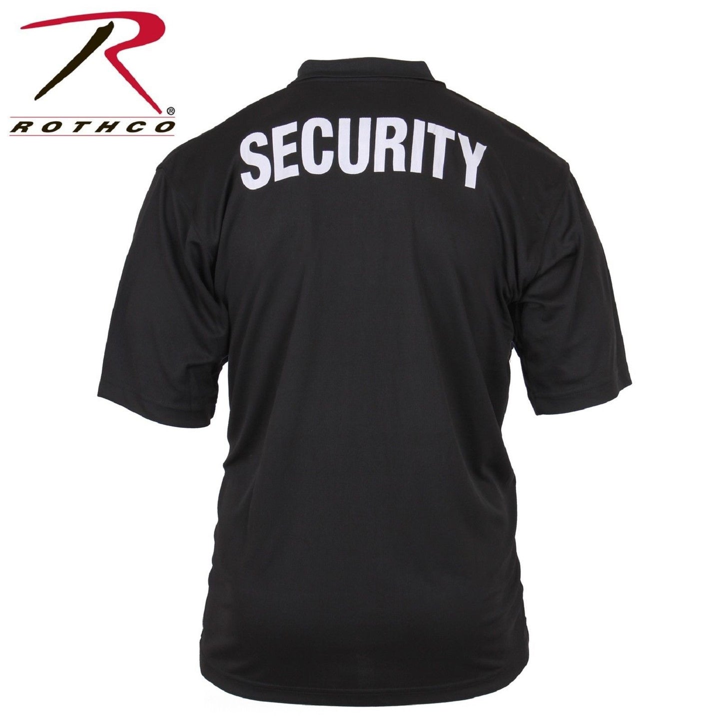 Mens Black Double Sided SECURITY Lightweight Moisture Wicking Polo Shirt
