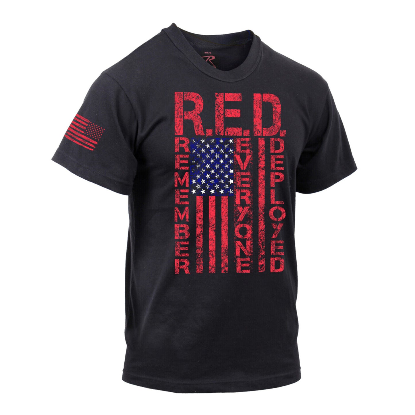 Men's Athletic Fit R.E.D. "Remember Everyone Deployed" T-Shirt In Black