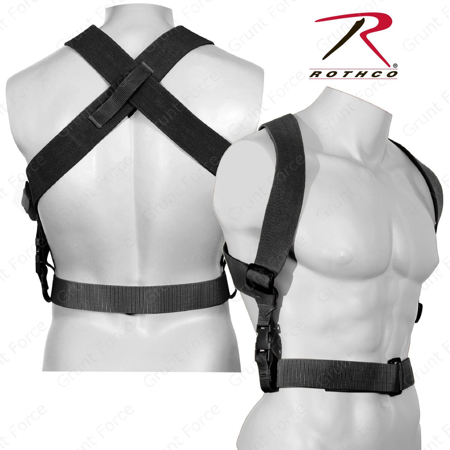 Rothco Black Combat Suspenders - 2" Wide Adjustable X-Back Suspenders