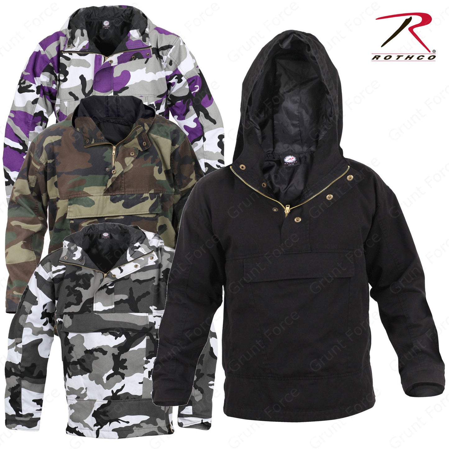 Rothco Anorak Parka - Quarter Zip Pull Over Jacket With Hood