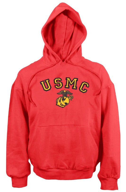 Men's Red USMC Globe and Anchor Hooded Sweatshirt Rothco U.S. Marines Hoodie NWT