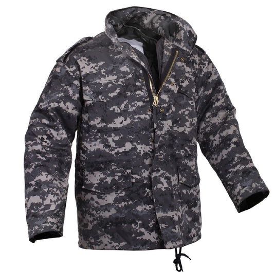 Mens Subdued Urban Digital Camo M-65 Field Jacket - Rothco Cotton Mil-Spec Coat