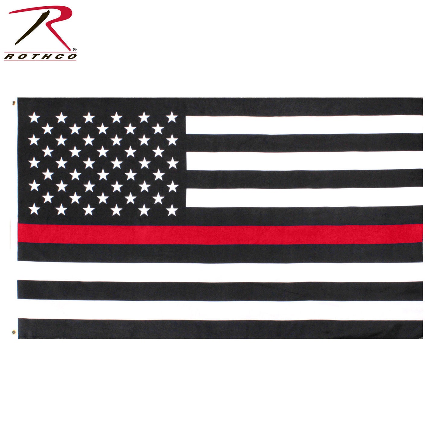 Rothco 2'x3' Thin Red Line U.S. Flag - 2 Grommet Holes - 100% Polyester Flag