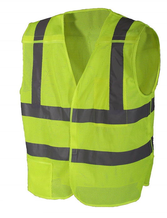 Safety Green 5-Point Breakaway Vest Reflective Breathable Hi Visibility Vests