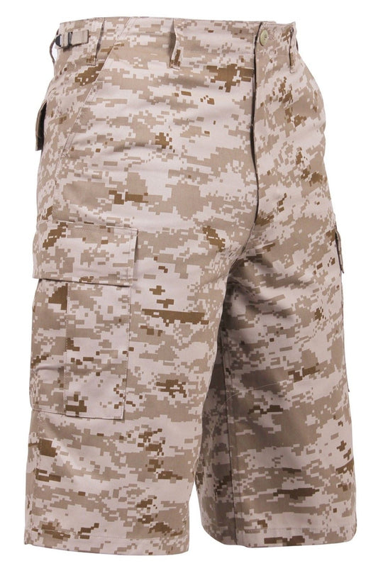 Men's Desert Digital Camo Relaxed Fit Long-Length BDU Cargo Shorts