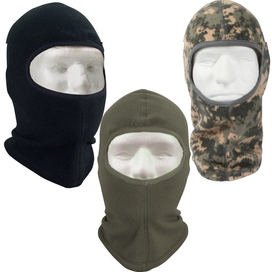 Polar Fleece Balaclava Winter Cold Weather Head & Neck Warmer Black Green Camo