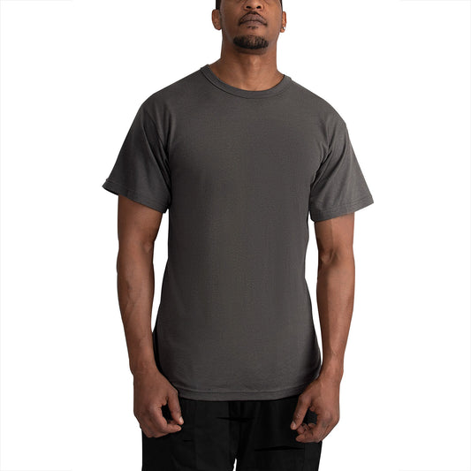 Men's Charcoal Grey Poly Cotton Blend Short Sleeve T-Shirt