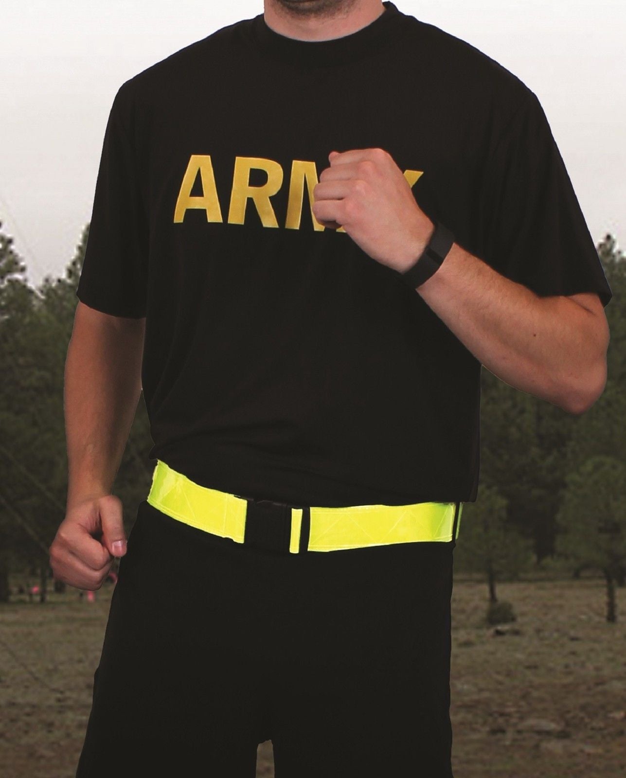 Reflective Neon Yellow Physical Training PT Belt - Rothco Safety Army Run Belts