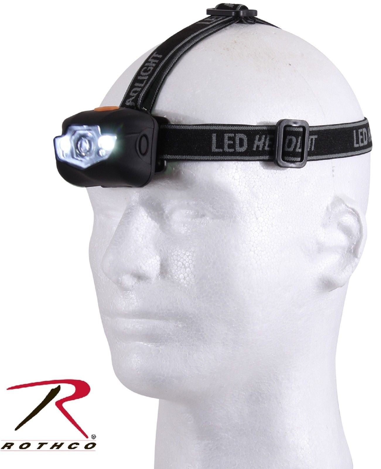 Rothco Adjustable 3-Stage LED Headlamp With Red Light Option & Padded Back 236