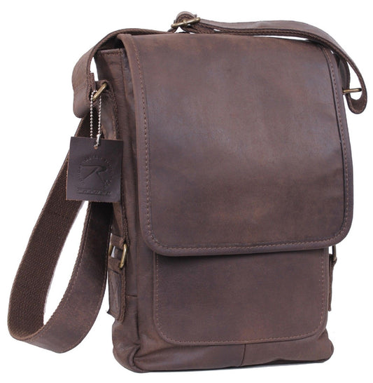 Durable & Stylish Brown Leather Tech Tablet Messenger Bag Rothco