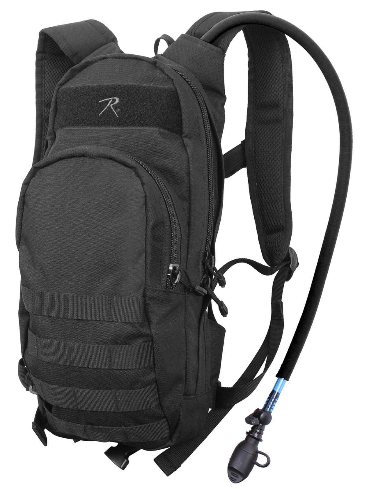 Rothco Black Quickstrike Tactical Backpack - Narrow MOLLE H2O Compatible Bag