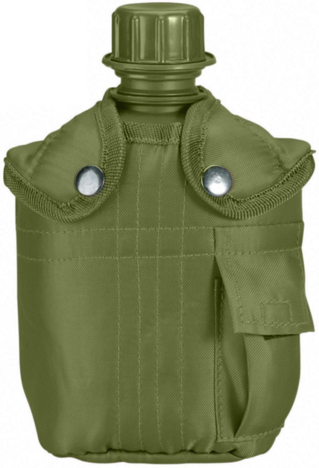 Olive Drab 1 QT Plastic Canteen & Cover with Belt Clip - Camping Hiking