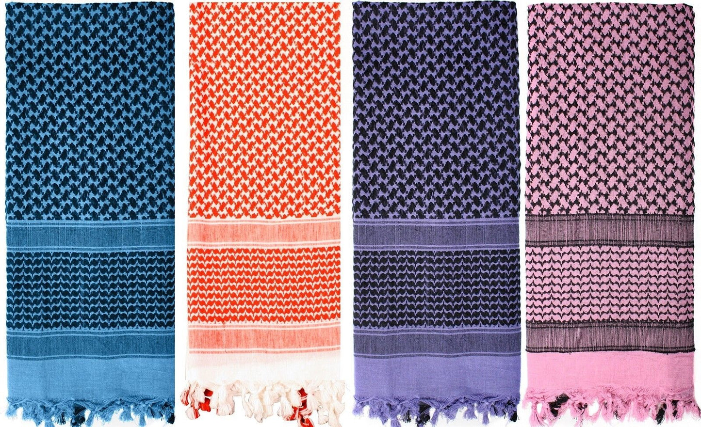 Lightweight Tactical Shemagh Scarf - Blue, Red, Purple or Pink Cotton Scarves