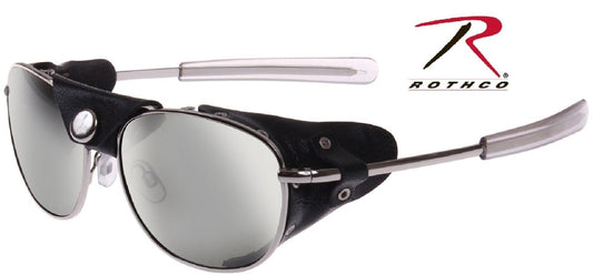 Tactical Windguard Aviator Style Sunglasses With Leather Wind Guard Rothco 20380