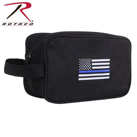 Rothco Thin Blue Line Travel Kit - Toiletry Travel Bag With Thin Blue Line Flag