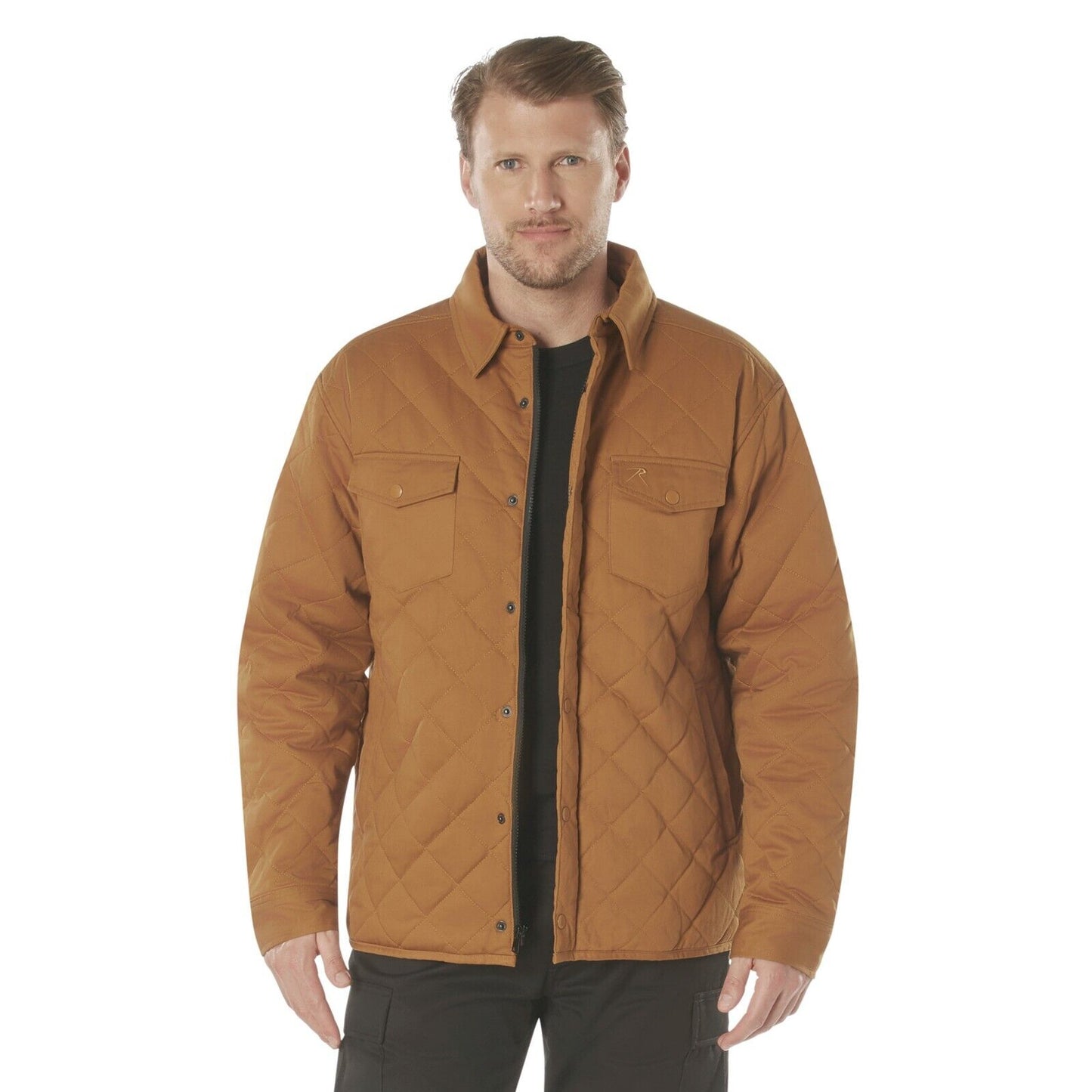 Men's Diamond Quilted Cotton Jacket - Midweight Warmth, 5 Pocket Design