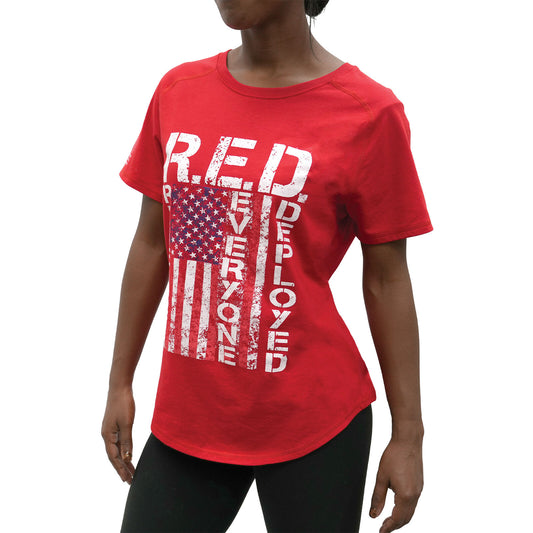 Rothco Women's R.E.D. (Remember Everyone Deployed) T-Shirt - Short Sleeve Raglan