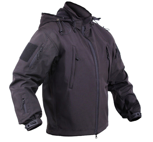 Men's Black Concealed Carry Soft Shell Tactical Jacket Waterproof Coat