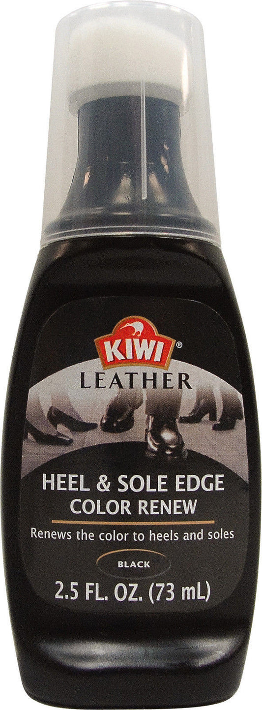 Kiwi Leather Black Heel & Sole Edge Color Applicator - Water Resistant 2.5 fl oz