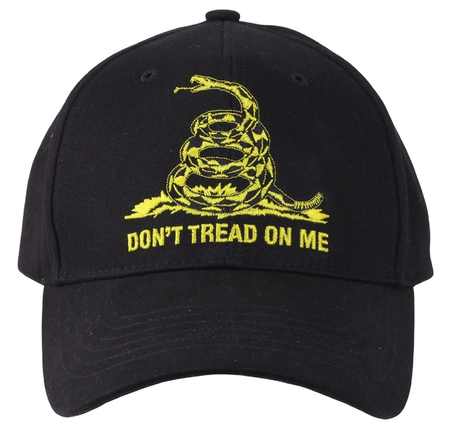 Men's Black "Don't Tread On Me" Gadsden Flag Embroidered Adjustable Cap Hat