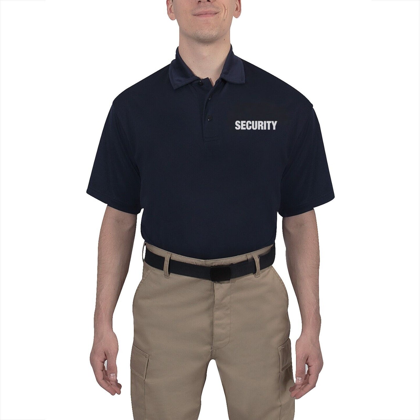 Men's Moisture Wicking Security Polo Shirt Midnight Navy or Safety Green