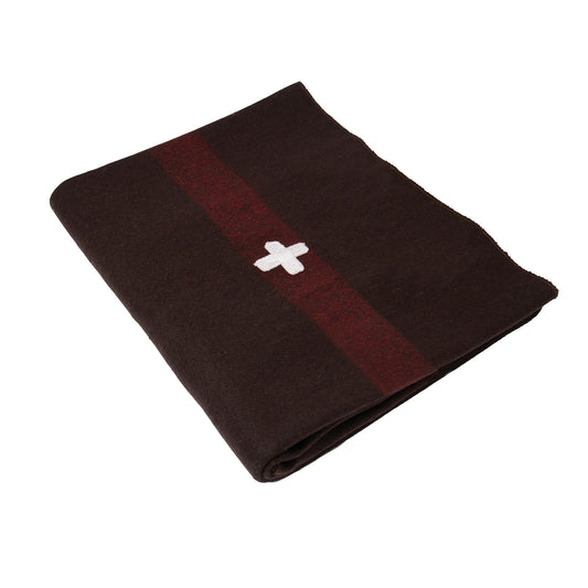Swiss Army Wool Blanket With Cross 62x80 Fire Retardant Safety Blanket