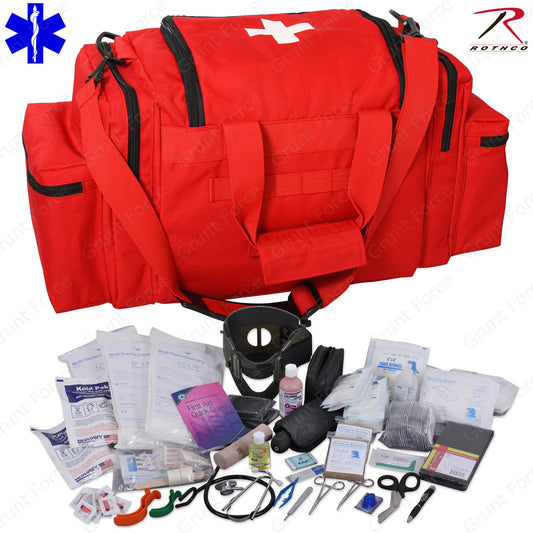 Deluxe Red EMT/EMS Bag With Supplies - Rothco EMT Trauma Kit