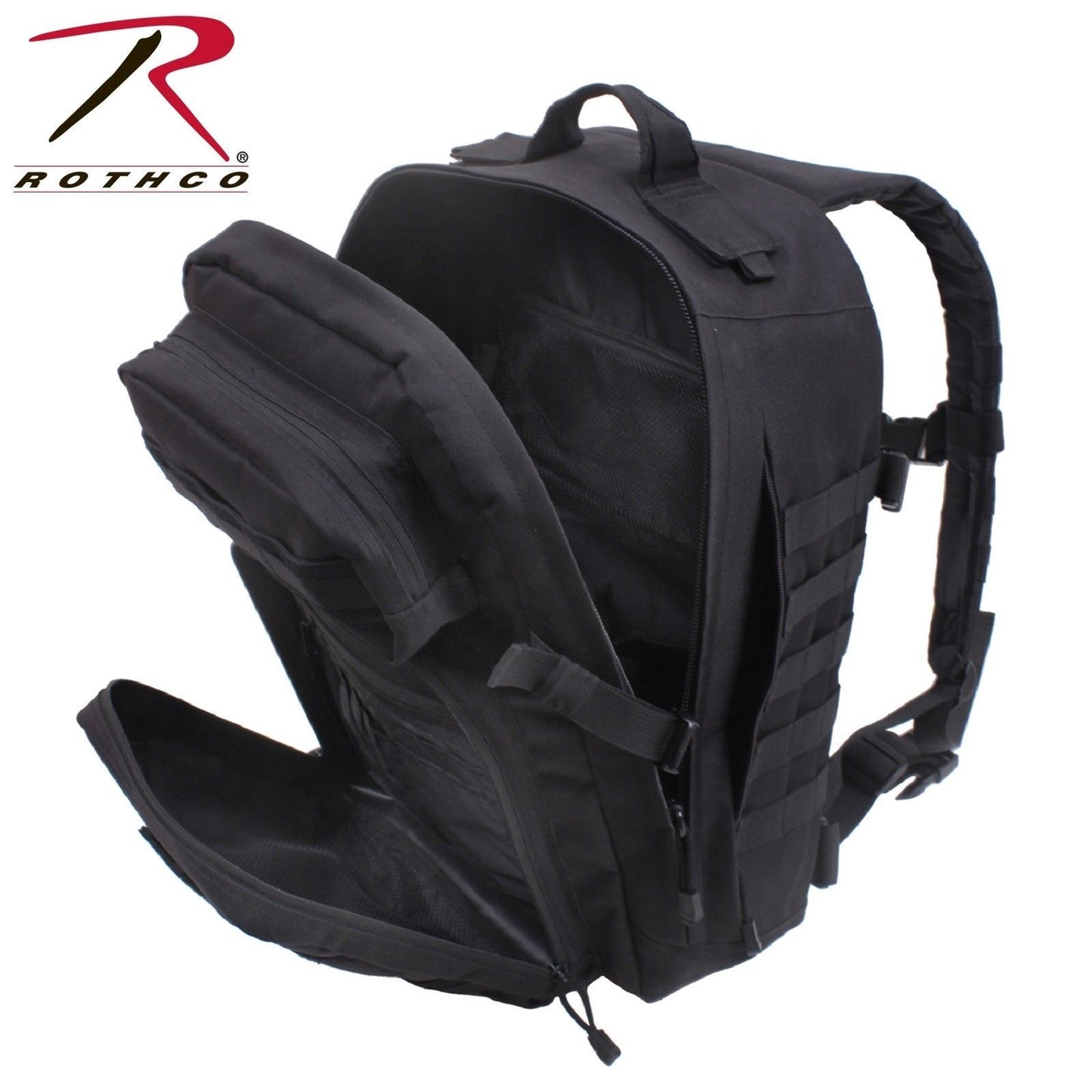 Rothco Fast Mover Tactical Backpack - Black Tactical MOLLE Compatible Gear Bag
