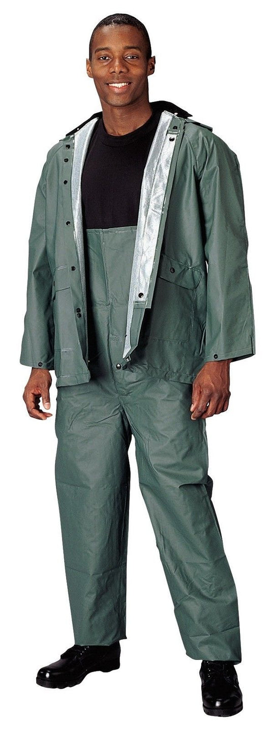 Rothco Olive Drab PVC Rainsuit - Unisex PVC Olive Rain Coat And Pants