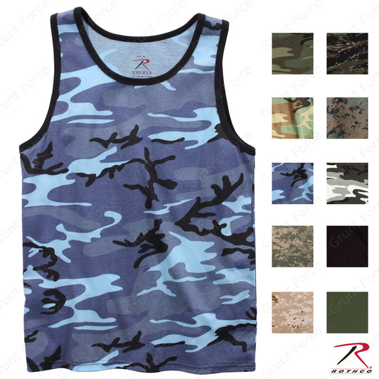 Rothco Men's Tank Tops - Camo or Solid Pattern Tank Tops