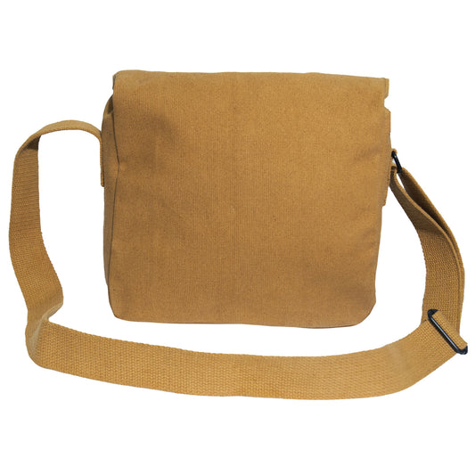Coyote Brown Canvas Shoulder Bag - 10"X8"X3.5" Travel Messenger Utility Bag